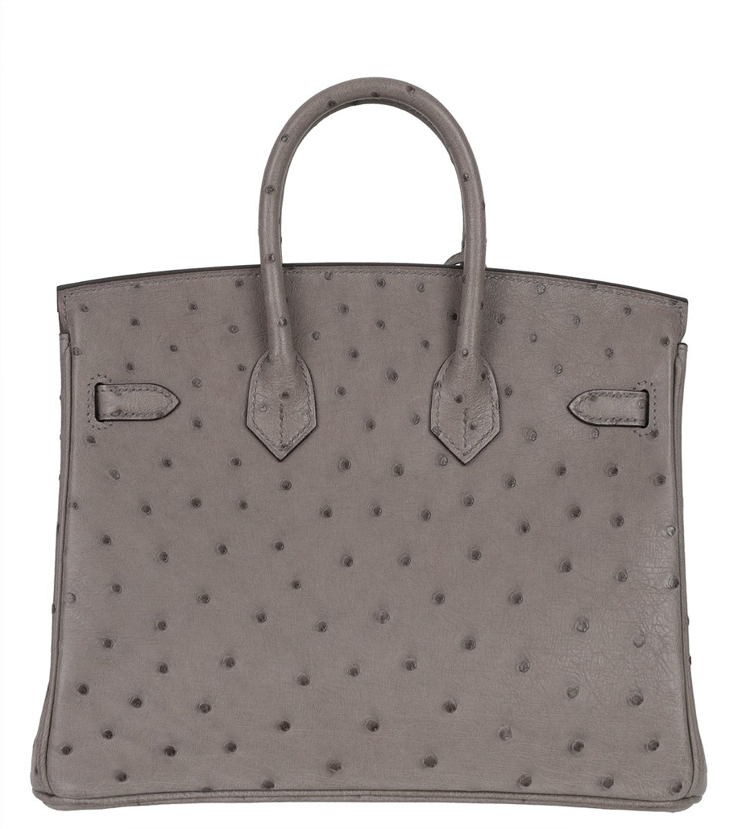 Hermes Special Order Birkin 25 Gris Tourterelle Ostrich and Toffee GHW