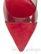 Red Suede PVC Plexi Pump