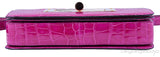 Natalia Croc Fuchsia Shoulder Bag