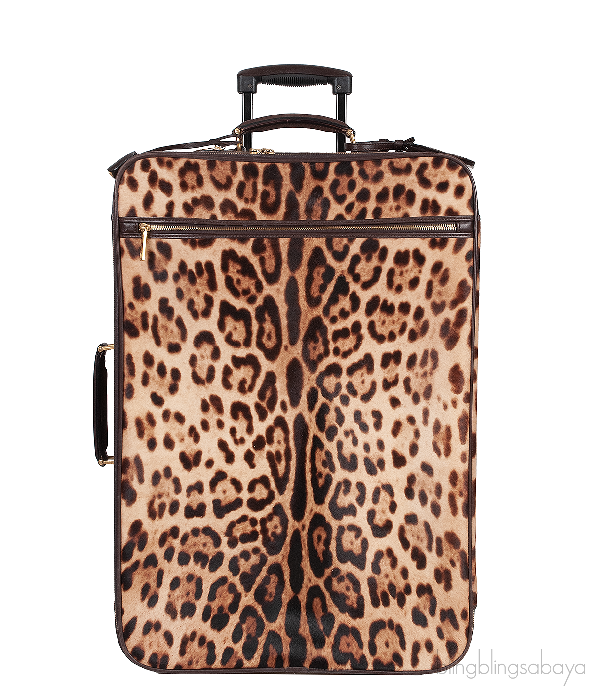 Leopard Pony Hair Medium Luggage Trolley