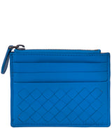 Blue Zip Top Leather Card Holder*