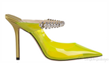 Jimmy Choo Bing Green PVC 100 mm Crystal