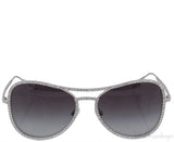 71108 Silver Crystal Aviator Sunglasses