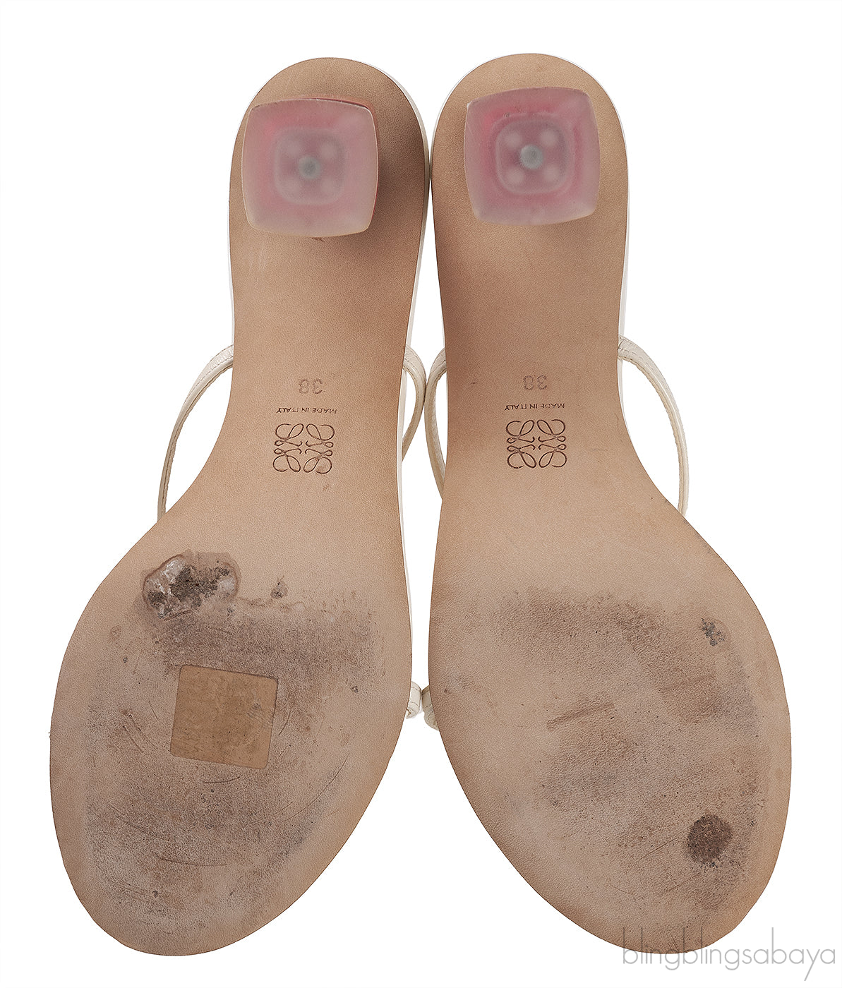 Loewe White Nail Polish Leather Mule