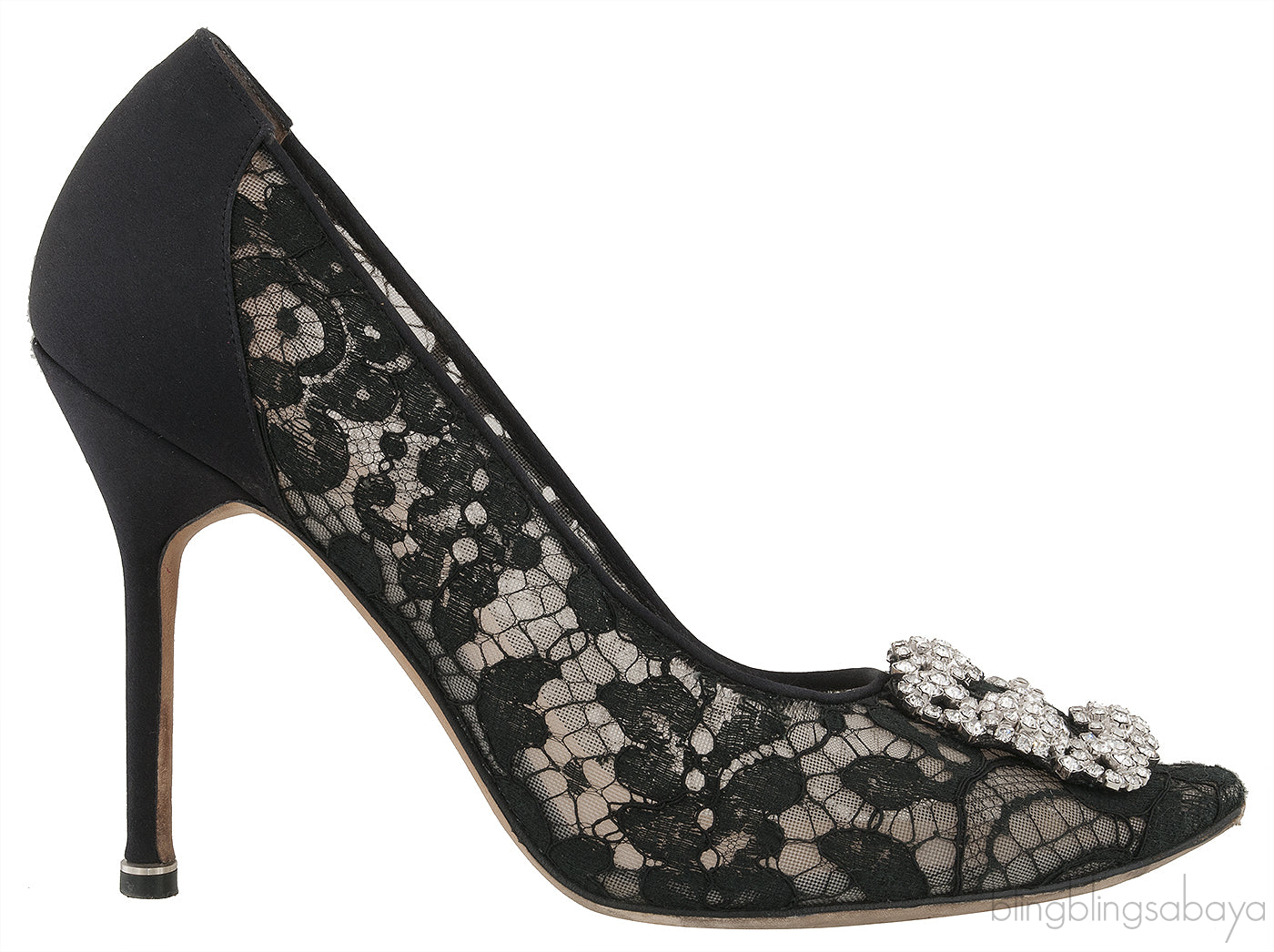 Floral Lace Black Hangisi Pump