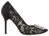 Floral Lace Black Hangisi Pump
