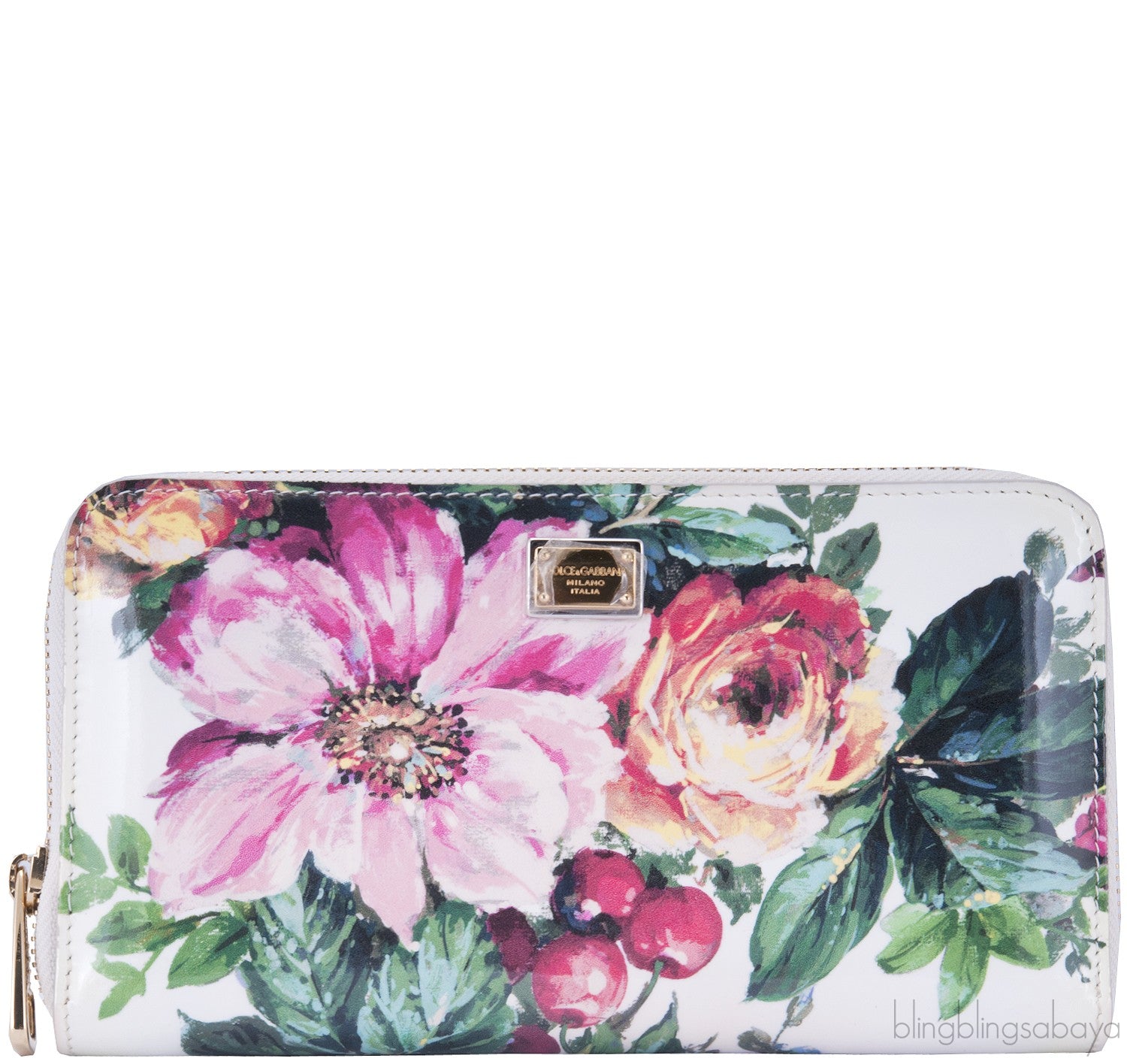 Dolce & Gabbana Floral Zip Around Continental Wallet