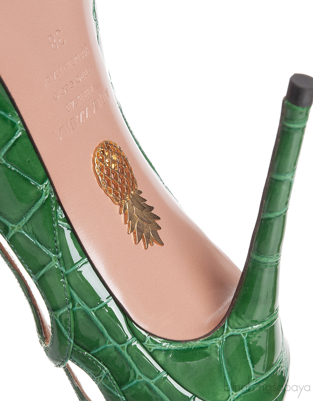 Aquazzura Fenix 105 Croc Effect Heels