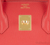 Birkin 35 Rouge Pivoine GHW