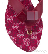 Red Damier Slip-on Sandals