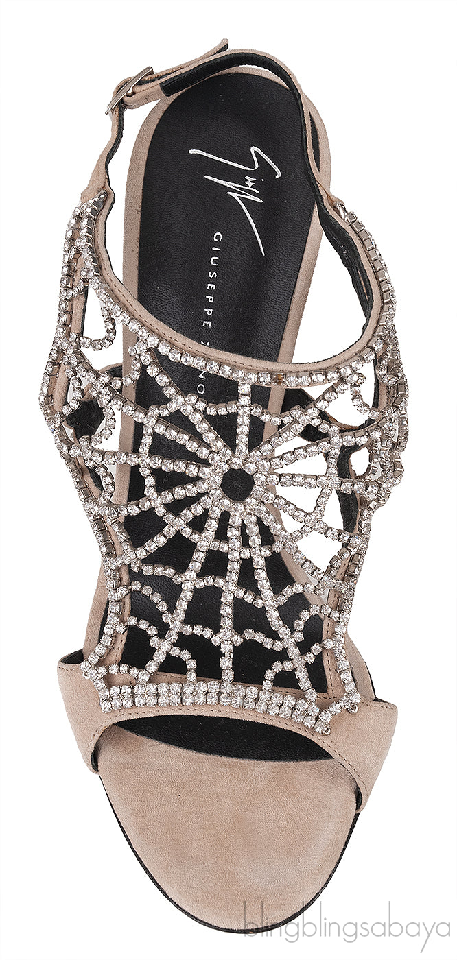 Spider Web Crystal Sandals