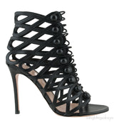 Black Vendome Cage Sandals