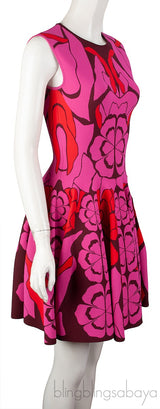 Floral Print Pink Mini Dress