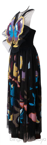 Monroe Butterfly Print Tulle Dress