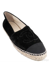 Chanel Velvet CC Cap Toe Espadrille