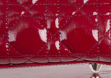 Lady Dior Red Patent Quilted Bag PHW
