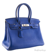 Birkin 30 Blue Electric PHW