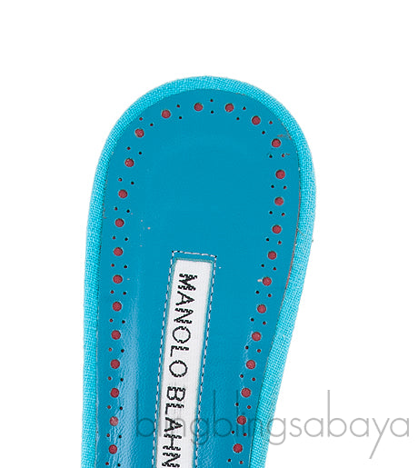 Teal Vorga Beaded Slide Sandals