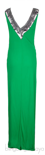 Green Sleeveless Printed Dress
