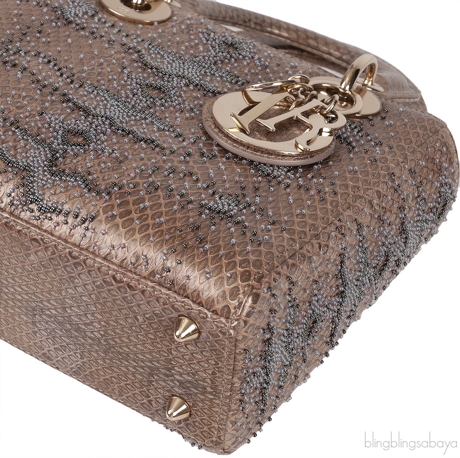 Lady Dior Beaded Python Small Handbag GHW