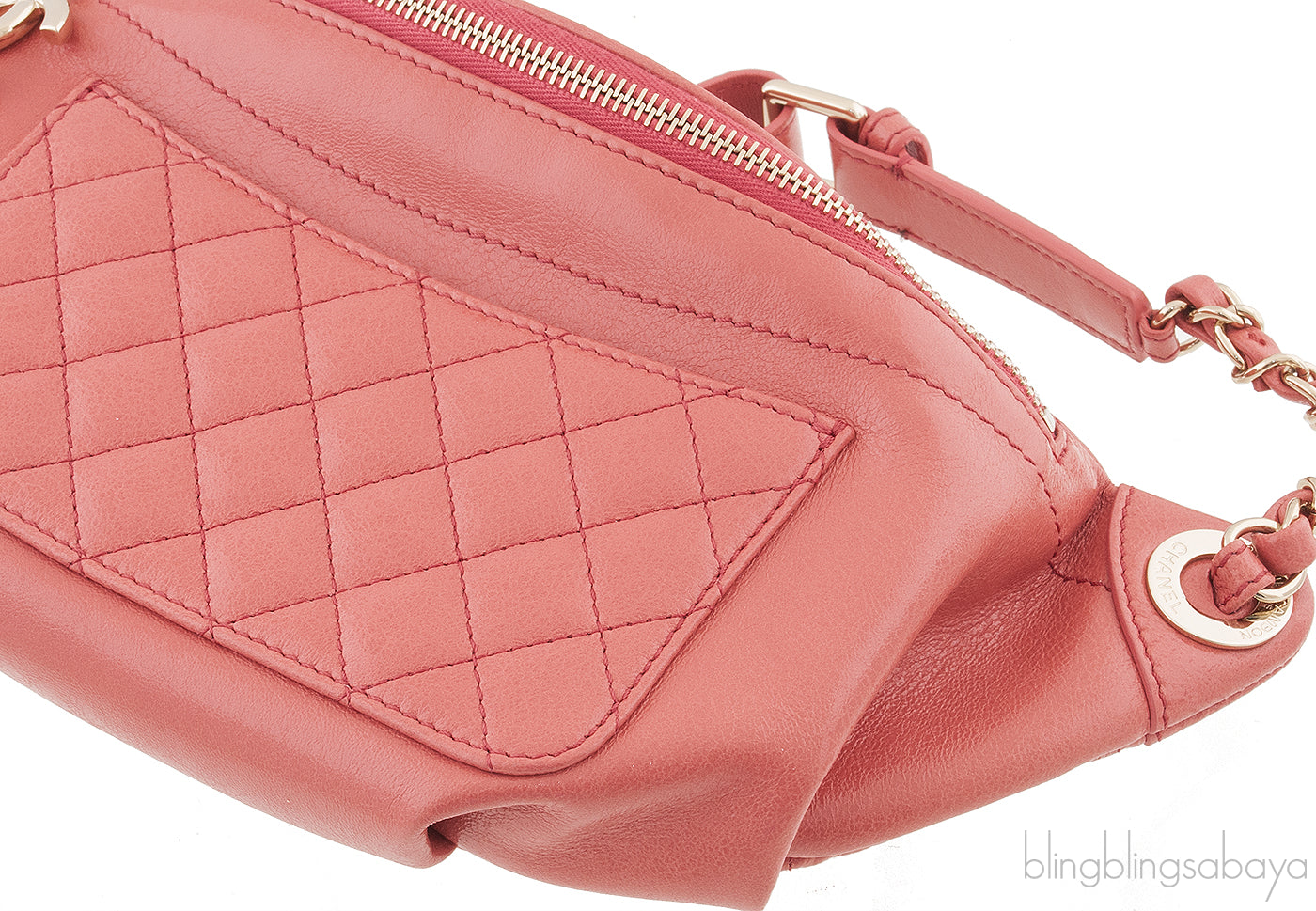 Fanny Pack Pink Lambskin Waist Belt Bag