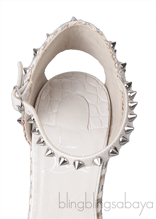 Madmonica 120 Spiked Croc-effect Leather Espadrille Wedge