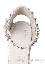Madmonica 120 Spiked Croc-effect Leather Espadrille Wedge