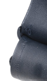 Classic Midnight Blue Medium Double Flap Bag GHW