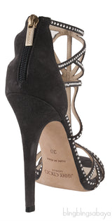 Jimmy Choo Strappy Grey Crystal Heels