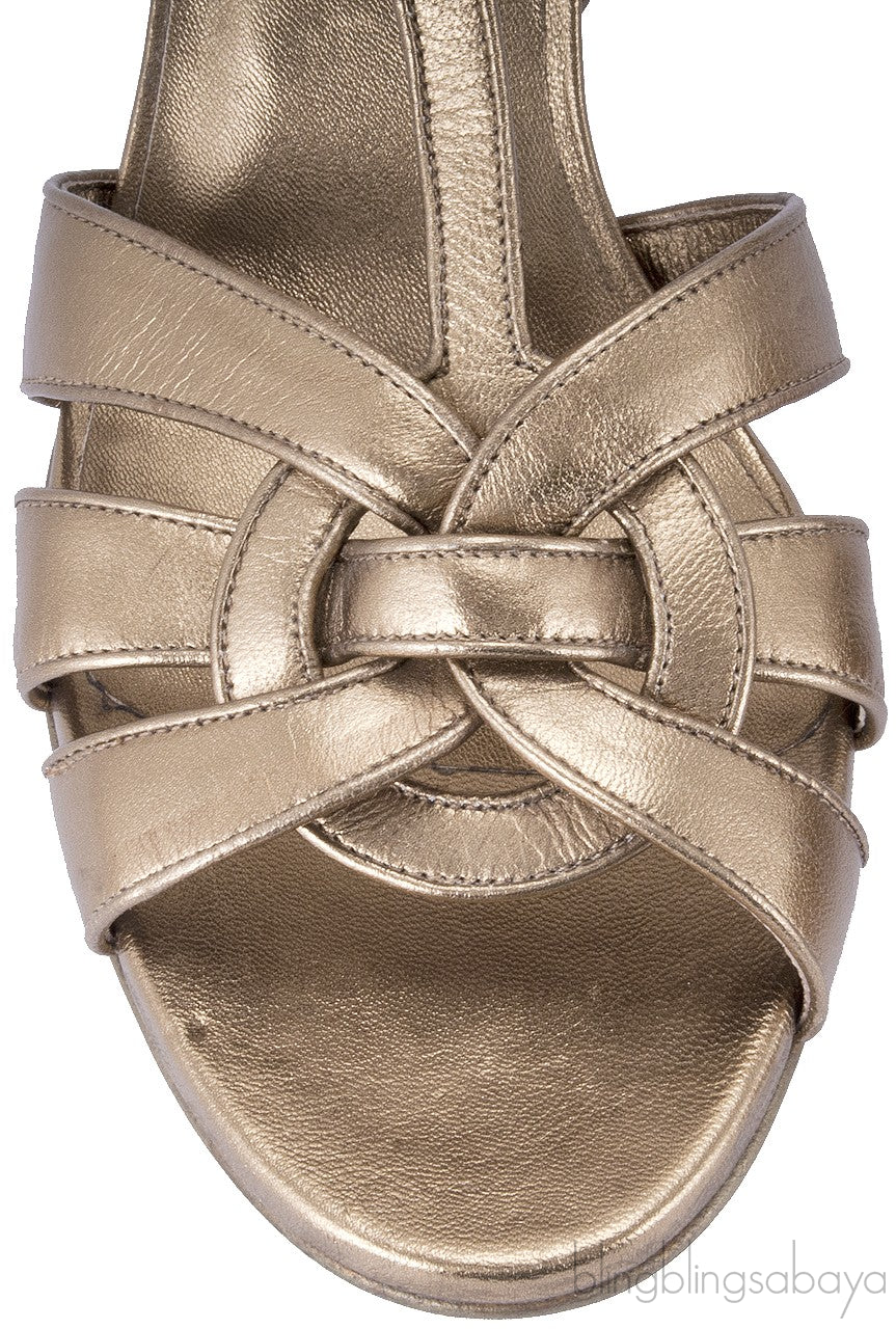 Gold Leather Tribute Sandals