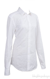 Dolce & Gabbana Gold White Cotton Long Sleeve Shirt