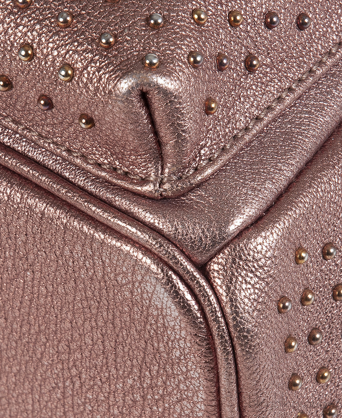 Metallic Leather Studded Mini Backpack