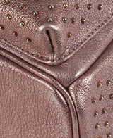 Metallic Leather Studded Mini Backpack