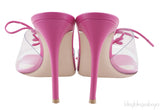 Pink PVC Bow Slide Sandals