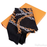 Black Chain Links Monogram Scarf