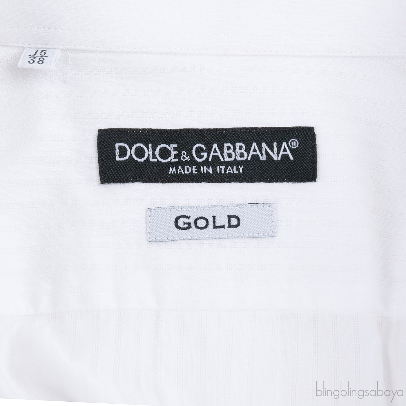 Dolce & Gabbana Gold White Cotton Long Sleeve Shirt