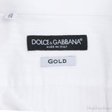 Dolce & Gabbana Gold White Cotton Long Sleeve Shirt