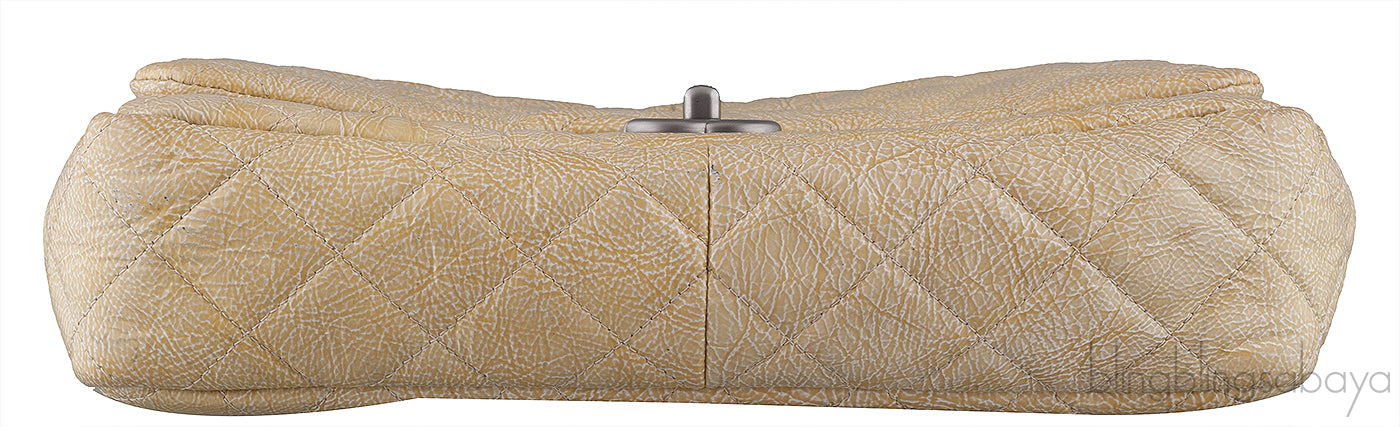 Crinkled Patent Quilted Flap Bag Jumbo