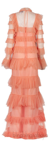 Dusty-Rose Say Yes Tiered Frill Dress