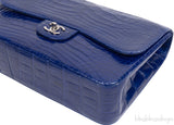 Chanel Classic Blue Crocodile Jumbo Flap Bag