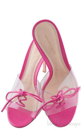 Pink PVC Bow Slide Sandals