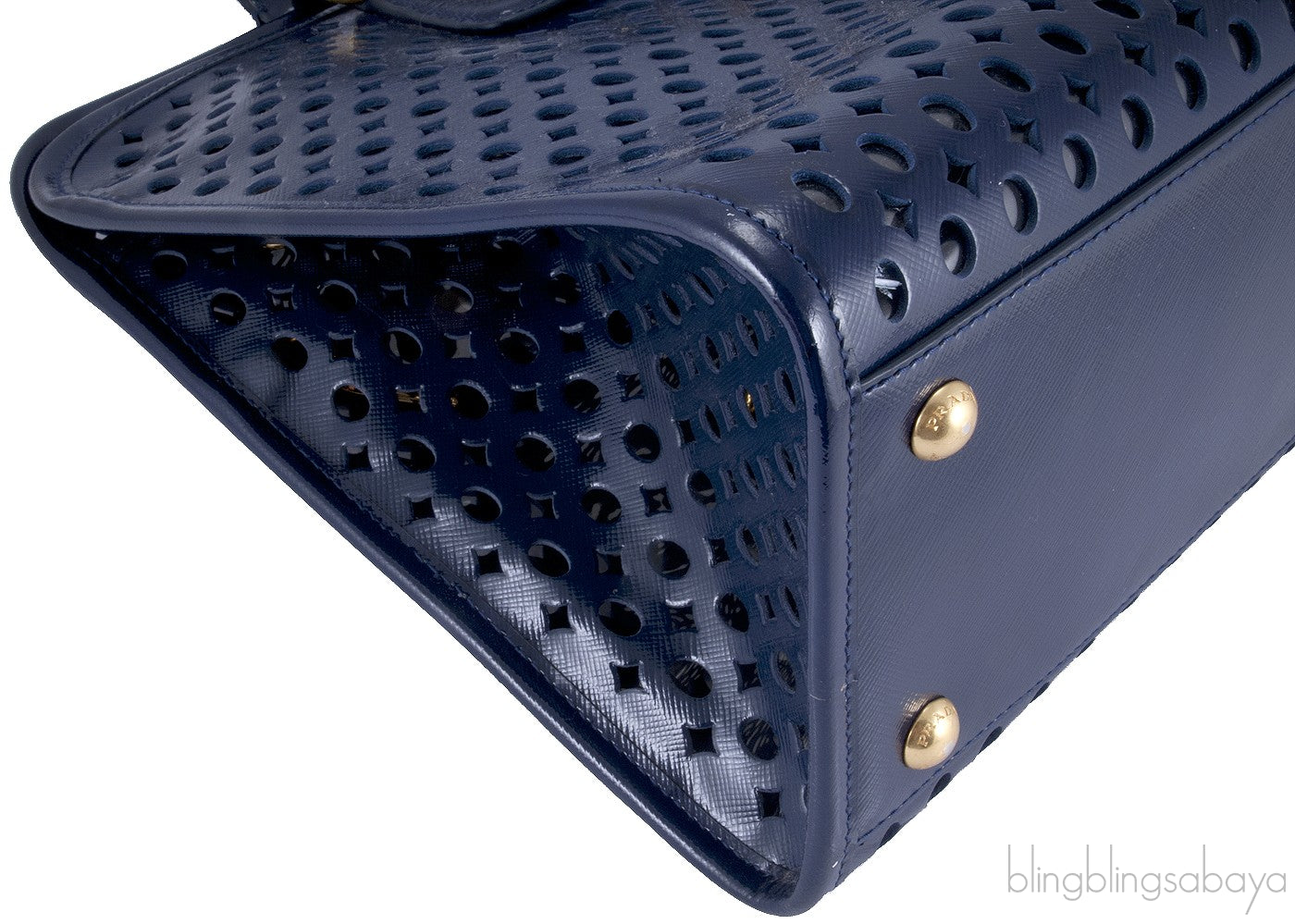 Perforated Saffiano Leather Tote