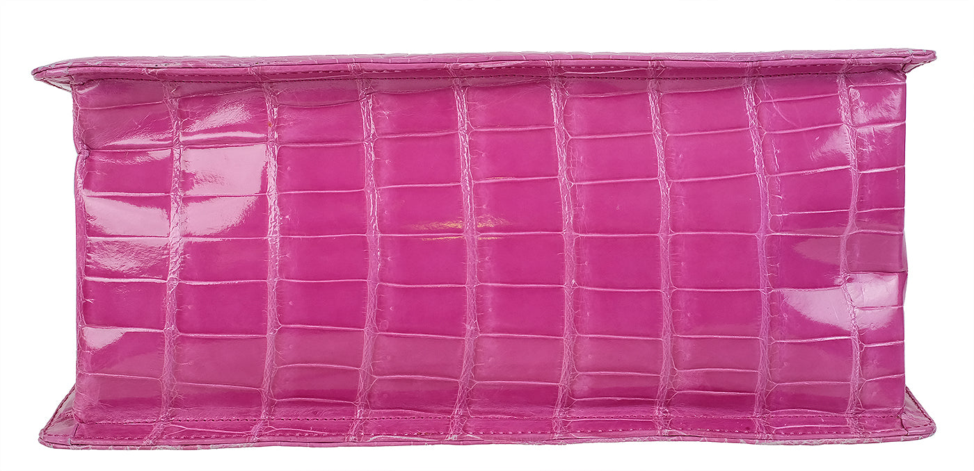 Tiffany & Co. Cornelia Purple Crocodile Lunch Box Shoulder Bag