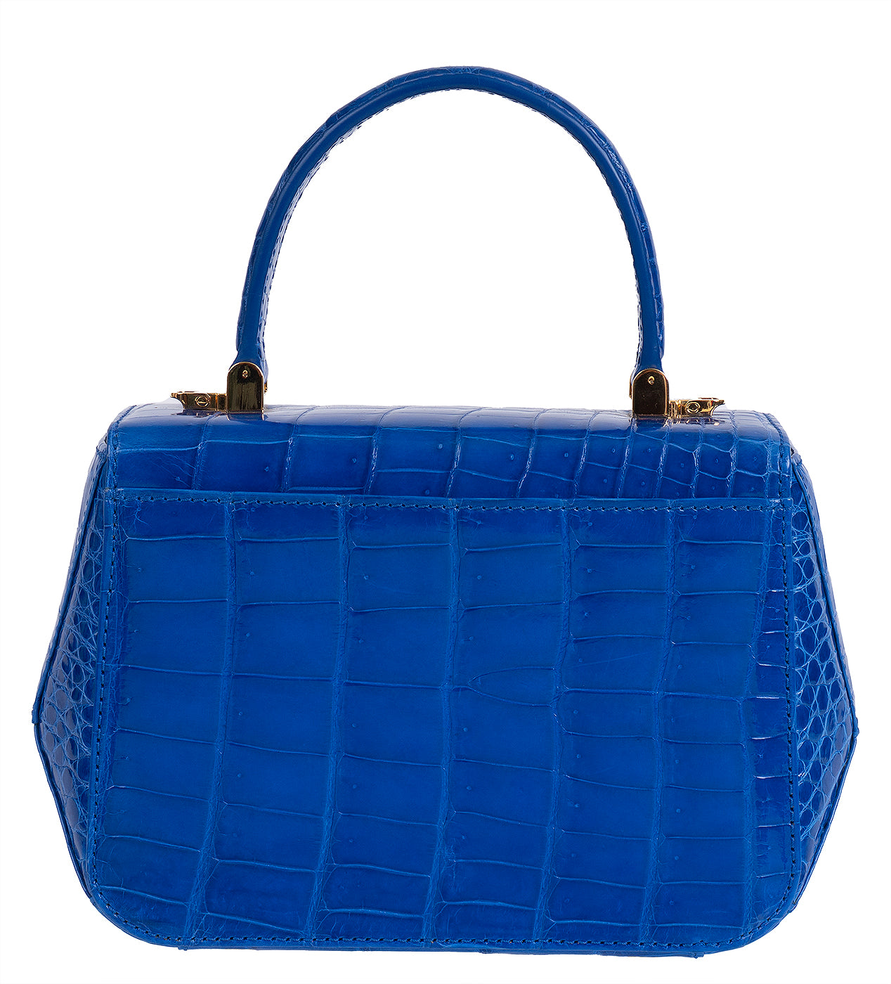 Kwanpen Edge Hexagon Blue Crocodile Bag