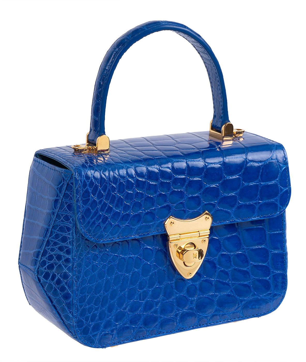 Kwanpen Edge Hexagon Blue Crocodile Bag