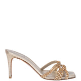 Gina Loie Platinum Crystal Lizard Print 85 Sandals