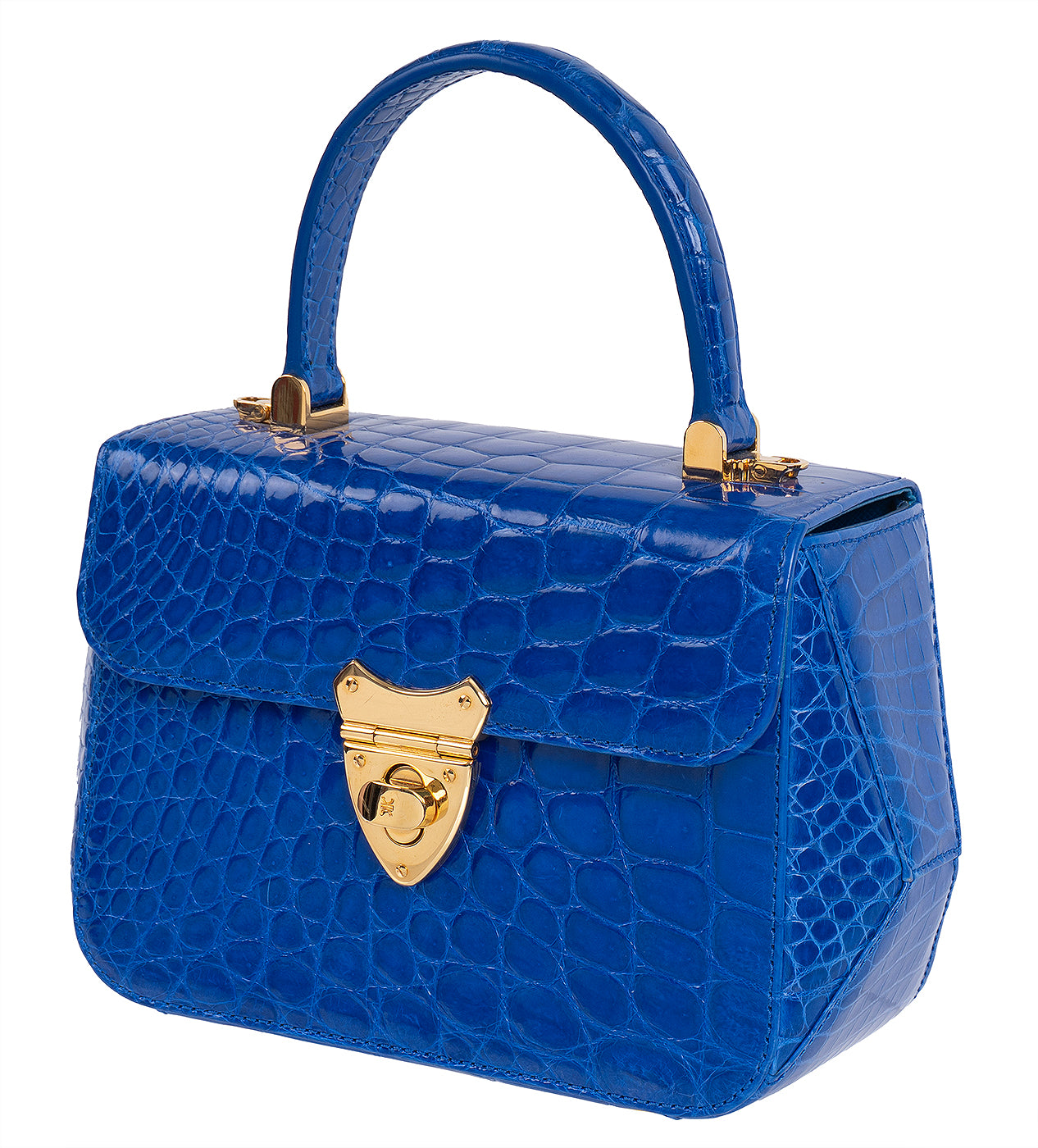 Kwanpen Edge Hexagon Blue Crocodile Bag