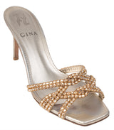 Gina Loie Platinum Crystal Lizard Print 85 Sandals
