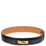 Hermes Vintage Kelly Black Box Swift Leather Belt 70