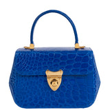 Kwanpen Edge Hexagon Blue Crocodile Bag